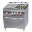 Cucina a gas tuttapiastra + 2 fuochi con forno a gas Allforfood TPF2/98G linea ELLE
