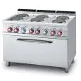 Cucina elettrica 6 piastre tonde con forno elettrico Allforfood CF6/712ET linea ELLE