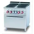 Cucina elettrica 4 piastre quadrate con forno elettrico Allforfood CFQ4/98ET linea ELLE