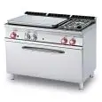 Cucina a gas tuttapiastra + 2 fuochi con forno a gas Allforfood TPF2/712GP linea ELLE