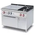 Cucina a gas tuttapiastra + 2 fuochi con forno a gas Allforfood TPF2/912GV linea ELLE