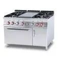 Cucina a gas tuttapiastra + 4 fuochi con forno a gas Allforfood TPF4/912GV linea ELLE