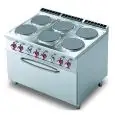 Cucina elettrica 6 piastre tonde con forno elettrico Allforfood CF6/912ET linea ELLE
