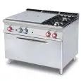 Cucina a gas tuttapiastra + 2 fuochi con forno a gas Allforfood TPF2/912G linea ELLE