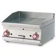 Fry Top a gas professionale da banco piastra 1/2 liscia 1/2 rigata cromata superchrome Allforfood FTLRT/66GS linea ELLE