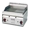 Fry Top a gas professionale da banco piastra 1/2 liscia 1/2 rigata cromata superchrome Allforfood FTLR/6GS linea ELLE