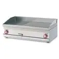Fry Top elettrico professionale da banco piastra 3/5 liscia 2/5 rigata cromata superchrome Allforfood FTLRT/610ETS linea ELLE