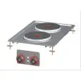 PIANO DI COTTURA ELETTRICO DA INCASSO - MOD. PCD-64ET - N. 2 piastre - Alimentazione trifase o monofase 400V/2N 230V/3 230V - Potenza Kw 5,2 - Dimensioni: cm. L 40 x P 60 x H 5 - Norma CE