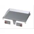 FRY TOP ELETTRICO PIASTRA RIGATA CROMATA DA INCASSO - MOD. FTRD-68ETS - N. 2 zone di cottura - Alimentazione trifase 400V/3N 230V/3 - Potenza kW 9 - Dimensioni: cm. L 80 x P 60 x H 22 - Norma CE