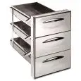 CASSETTIERA INOX 1/3 - Linea ICE - Mod. IC CS13 40 GS - Guida semplice - Angoli arrotondati - Foro banco cm L 44,5 x 60,4 H - Profondità cassetto cm 43,1