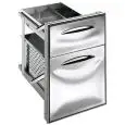 CASSETTIERA INOX 2/3 - Linea ICE - Mod. IC CS23 40 GS - Guida semplice - Angoli arrotondati - Foro banco cm L 44,5 x 60,4 H - Profondità cassetto cm 43,1