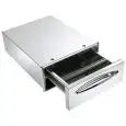 CASSETTO CAFFE' IN INOX - Linea ICE - Mod. IC CBP40 - Angoli arrotondati - Vasca per eliminare i residui liquidi - Foro banco cm L 35 x 14 H - Profondità cassetto cm 45,6