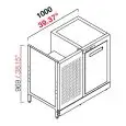 RETROBANCO BAR REFRIGERATO - SEMILAVORATO DA PANNELLARE - MOD. RBBR10055 - ALIMENTAZIONE V 230/50Hz MONOFASE - CON UNITA' CONDENSATRICE INCORPORATA - DIM. Cm L 100 x P 55 x h 96,9