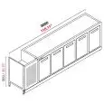 RETROBANCO BAR REFRIGERATO - SEMILAVORATO DA PANNELLARE - MOD. RBBR30063 - ALIMENTAZIONE V 230/50Hz MONOFASE - CON UNITA' CONDENSATRICE INCORPORATA - DIM. Cm L 300 x P 63 x h 96,9