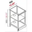 RETROBANCO BAR NEUTRO - SEMILAVORATO DA PANNELLARE - MOD. RBL500GIORNO - STRUTTURA IN METALLO A GIORNO - RIPIANI IN NOBILITATO GRIGIO - DISPONIBILE IN 3 PROFONDITA': cm 40, 55, 63 - DIM Cm L 50 X H 96,9