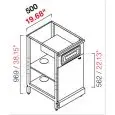RETROBANCO BAR NEUTRO PER MACCHINA CAFFE' - SEMILAVORATO DA PANNELLARE - MOD. RBL500CASSFONDI_ANTA - STRUTTURA IN METALLO - N. 1 CASSETTO FONDI - N. 1 ANTA IN NOBILITATO GRIGIO - DISPONIBILE IN 2 PROFONDITA': cm 55, 63 - DIM Cm L 50 X H 96,9