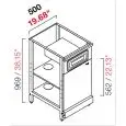RETROBANCO BAR NEUTRO PER MACCHINA CAFFE' - SEMILAVORATO DA PANNELLARE - MOD. RBL500CASSCASSA_ANTA - STRUTTURA IN METALLO - N. 1 CASSETTO CASSA - N. 1 ANTA IN NOBILITATO GRIGIO - DISPONIBILE IN 2 PROFONDITA': cm 55, 63 - DIM Cm L 50 X H 96,9