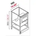 RETROBANCO BAR NEUTRO- SEMILAVORATO DA PANNELLARE - MOD. RBL500TRVG - STRUTTURA IN METALLO - N. 1 TRAMOGGIA - N. 1 MENSOLA INTERMEDIA IN NOBILITATO GRIGIO - DISPONIBILE IN 2 PROFONDITA': cm 55, 63 - DIM Cm L 50 X H 96,9