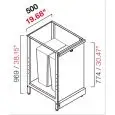 RETROBANCO BAR NEUTRO- SEMILAVORATO DA PANNELLARE - MOD. RBL500TRDIFF - STRUTTURA IN METALLO - N. 1 TRAMOGGIA CON APERTURA SCORREVOLE CON DUE CONTENITORI - DIM Cm L 50 X P 63 X H 96,9