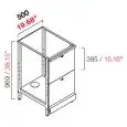 RETROBANCO BAR NEUTRO- SEMILAVORATO DA PANNELLARE - MOD. RBL5002CASS - STRUTTURA IN METALLO - N.2 CASSETTONI IN NOBILITATO GRIGIO - DISPONIBILE IN 2 PROFONDITA': cm 55, 63 - DIM Cm L 50 X H 96,9