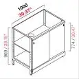 RETROBANCO BAR NEUTRO - SEMILAVORATO DA PANNELLARE - MOD. RBL1000SCORR - STRUTTURA IN METALLO - N. 2 ANTE SCORREVOLI IN NOBILITATO GRIGIO - DISPONIBILE IN 3 PROFONDITA': cm 40, 55, 63 - DIM Cm L 100 X H 96,9