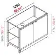 RETROBANCO BAR NEUTRO - SEMILAVORATO DA PANNELLARE - MOD. RBL12502ANTE - STRUTTURA IN METALLO - N. 2 ANTE A BATTENTI IN NOBILITATO GRIGIO - DISPONIBILE IN 3 PROFONDITA': cm 40, 55, 63 - DIM Cm L 125 X H 96,9
