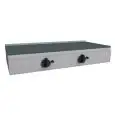 CUOCIPIADINA ELETTRICO - Mod. RA8EKBB - Piana in acciaio inox - N. 2 zone cottura - Potenza KW 4,4 - Alimentazione monofase 230V/1/50Hz - Dimensioni cm L 126 x P 53 x H 25,5 - Norma CE