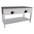 CUOCIPIADINA ELETTRICO - Mod. RA8EKGG - Su gambe in acciaio inox - Piana in acciaio inox - N. 2 zone cottura - Potenza KW 4,4 - Alimentazione monofase 230V/1/50Hz - Dimensioni cm L 126 x P 53 x H 85 - Norma CE