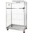 CARRELLO ROLL CONTAINER - MOD. 1826 - COMPOSTO DA UNA BASE SU RUOTE - DUE SPONDE LATERALI - UNA CINGHIA - STRUTTURA IN TUBO E TONDINI - TRATTATI CON ZINCATURA ELETTROLITICA BRILLANTE - RUOTE IN POLIPROPILENE ø cm 10,6 - DIM. cm L 120 X P 81 X H 180