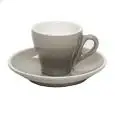 C/6 Tazze The Con Piatto Grigio - MEDRI Linea BREAKFAST - Codice 389/389 - Capacità 18 cl  - Imballo confezione da n. 1 Unità