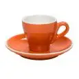 C/6 Tazze The Con Piatto Arancione - MEDRI Linea BREAKFAST - Codice 389/389 - Capacità 18 cl  - Imballo confezione da n. 1 Unità
