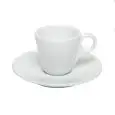 C/6 Tazze Caffè Coniche Con Piatto Bianco - MEDRI Linea BREAKFAST - Codice 761S/2936 - Capacità 8 cl  - Imballo confezione da n. 1 Unità