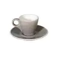 C/6 Tazze Caffè Coniche Con Piatto Grigio - MEDRI Linea BREAKFAST - Codice 761S/2936 - Capacità 8 cl  - Imballo confezione da n. 1 Unità