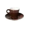 C/6 Tazze Caffè Coniche Con Piatto Marrone - MEDRI Linea BREAKFAST - Codice 761S/2936 - Capacità 8 cl  - Imballo confezione da n. 1 Unità