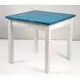 TAVOLO BICOLORE PER BAR - MOD. 060 - STRUTTURA IN PINO MASSELLO A 4 GAMBE  - PIANO QUADRATO TINTO ANILINA BICOLORE - PER USO INTERNO - NORMA CE