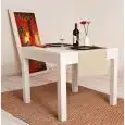 TAVOLO PER RISTORANTE - MOD. 150 - STRUTTURA E PIANO IN TOULIPIER MASSELLO A 4 GAMBE  - TINTA ANILINA BIANCA - PER USO INTERNO - NORMA CE