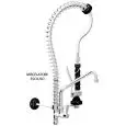 GRUPPO DOCCIA SENZA MISCELATORE Mod. MIGNON 600 - Altezza cm 60 - Con rubinetto - Canna ad U - Colore nero