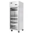 ARMADIO FRIGORIFERO IN ACCIAIO INOX - Mod. MCF8604GR - VENTILATO - CAPACITA' LT 670 - N. 1 PORTA VETRO - TEMPERATURA 0°/+8°C - Dim. cm L 73 x P 80,5 x h 206,5 - Norma CE