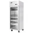 ARMADIO FRIGORIFERO IN ACCIAIO INOX - PER SNACK - Mod. YCF9407GR - VENTILATO - CAPACITA' LT 410 - N. 1 PORTA VETRO - TEMPERATURA -17°/-20°C - Dim. cm L 60 x P 73 x h 195,5 - Norma CE