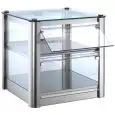 VETRINA ESPOSITIVA NEUTRA - MOD. LC43O - N. 2 RIPIANI ESPOSITIVI - FIANCHI E FRONTALE IN VETRO TEMPERATO - ANTINE IN POLICARBONATO - DIM. Cm L 37 x P 37 x h 39 - NORMA CE