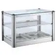 VETRINA ESPOSITIVA NEUTRA - MOD. LC43O - N. 2 RIPIANI ESPOSITIVI - FIANCHI E FRONTALE IN VETRO TEMPERATO - ANTINE IN POLICARBONATO - DIM. Cm L 57 x P 37 x h 30 - NORMA CE