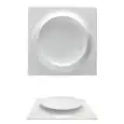 Piatto Quadro Con Rilievo - MEDRI Linea GOURMET BONE CHINA - Codice FA0273 - Dimensioni cm 30x30 - Imballo confezione da n. 3 Unità