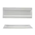 Piatto Rettangolare Ala - MEDRI Linea GOURMET BONE CHINA - Codice FG0023 - Dimensioni cm 40x17 - Imballo confezione da n. 4 Unità