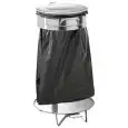 PORTASACCO IN ACCIAIO INOX - MOD. AV4681 - Con coperchio e apertura a pedale - Attacco rotondo - Dim. cm L 55 x P 45 x h 85