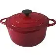 Casseruola Tonda 2 Manici Rosso in Ghisa Smaltata - ILSA Linea NORMANDIE - Codice 400.024 - Capacità 4 lt  - Diametro 24 cm - Imballo confezione da n. 1 Unità