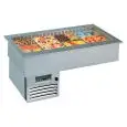 VASCA ESPOSITIVA DA INCASSO REFRIGERATA - MOD. ARMONIA VT (GN)  - PER GASTRONOMIA - PER BACINELLE GN - Temp. °C +4/+10 - ALIMENTAZIONE MONOFASE V 230/1/50 Hz - REFRIGERAZIONE VENTILATA - Gas refrigerante R452a - SBRINAMENTO AUTOMATICO A PAUSA