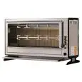GIRARROSTO VERTICALE A GAS - MOD. ELBA12/PG - CAPACITA' N.12 POLLI - N. 3 aste in tubolare inox mm 12 x 12 Lunghezza cm 76 - Bruciatore con valvola di sicurezza, piezo e mattoni refrattari - Allacci: 230 V MONOFASE - Potenza 55 W - Potenza termica 12 Kw -