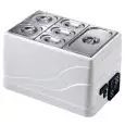 ESPOSITORE VETRINA REFRIGERATA DA TAVOLO - Mod. GASTRO - Temperatura +2°/+10°C - Capacità vaschette GN vari formati - Alimentazione MONOFASE V230/1 - Potenza kW 0,13 - Dimensioni cm. L 60 x P 40 x h 37 - Peso Kg. 18