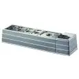 ESPOSITORE VETRINA REFRIGERATA DA TAVOLO - Mod. MACRO - Temperatura +2°/+10°C - Capacità vaschette GN vari formati - Alimentazione MONOFASE V230/1 - Potenza kW 0,13 - Dimensioni cm. L 127 x P 33 x h 23 - Peso Kg. 18