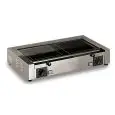 PIASTRA ELETTRICA APERTA - IN VETROCERAMICA - MOD. EOLIE 2/L TOP - N.2 PIANI DI COTTURA LISCI cm 26X29 - POTENZA W 1500 - ALIMENTAZIONE V 230/50Hz MONOFASE - DIM. Cm L 70 X P 49 X h 17 - NORMA CE